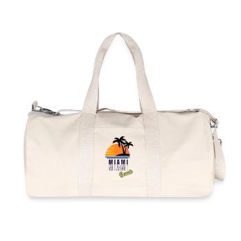 Miami Sonnenuntergang Strand - Recycelte Canvas-Sporttasche von Stanley/Stella - Naturweiß - Vorne
