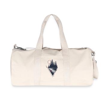 Wald, Mond und geometrische Figuren Be Wild - Recycelte Canvas-Sporttasche von Stanley/Stella - Naturweiß - Vorne