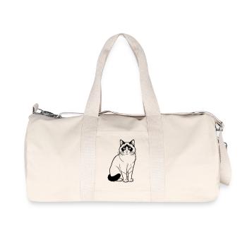 Chat Raquette - Sac de sport en toile recyclée Stanley/Stella - blanc naturel - Devant
