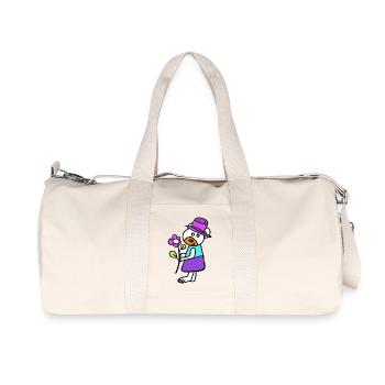 Teddy Teddy Ours en peluche Enfants fleurs Fleurs Maman Fête des Mères - Sac de sport en toile recyclée Stanley/Stella - blanc naturel - Devant