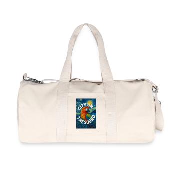 Vibrant_Macaw_Amidst_Swirling_Post-Impressionis - Recycelte Canvas-Sporttasche von Stanley/Stella - Naturweiß - Vorne