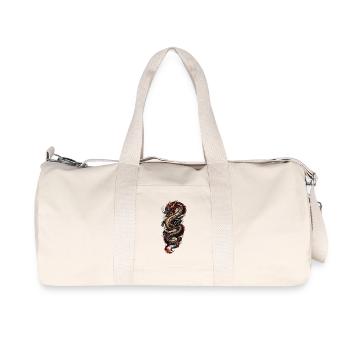 Roter und Schwarzer Drache - Recycelte Canvas-Sporttasche von Stanley/Stella - Naturweiß - Vorne