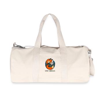 Waldfuchs Kompass der Neugier - Recycelte Canvas-Sporttasche von Stanley/Stella - Naturweiß - Vorne