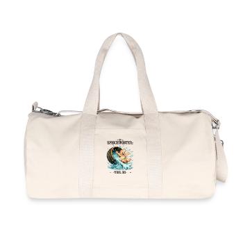Sprichwort Das Kind mit dem Bade ausschütten - Recycelte Canvas-Sporttasche von Stanley/Stella - Naturweiß - Vorne