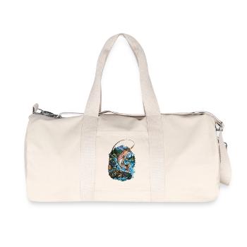 Rainbow fish jump at the mountain lake - Recycled Canvas Sports Bag by Stanley/Stella - natural - Front
