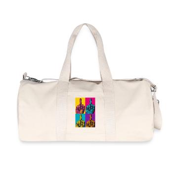 Doigt de main Pop Art à quatre couleurs - Sac de sport en toile recyclée Stanley/Stella - blanc naturel - Devant