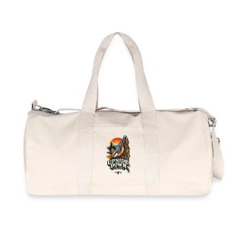 Kleiber Upside Down Club Natur-Badge Vintage  - Recycelte Canvas-Sporttasche von Stanley/Stella - Naturweiß - Vorne