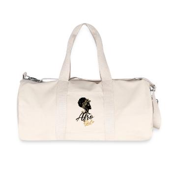 Golden Afro Girl – Black Elegance - Recycled Canvas Sports Bag by Stanley/Stella - natural - Front