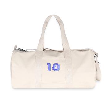10. 10 ANS. 10e ANNIVERSAIRE. ANNIVERSAIRE 10 ANS. - Sac de sport en toile recyclée Stanley/Stella - blanc naturel - Devant