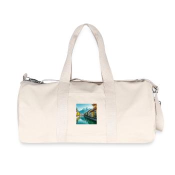 Alpine Canal and Colorful Village - Recycled Canvas Sports Bag by Stanley/Stella - natural - Front