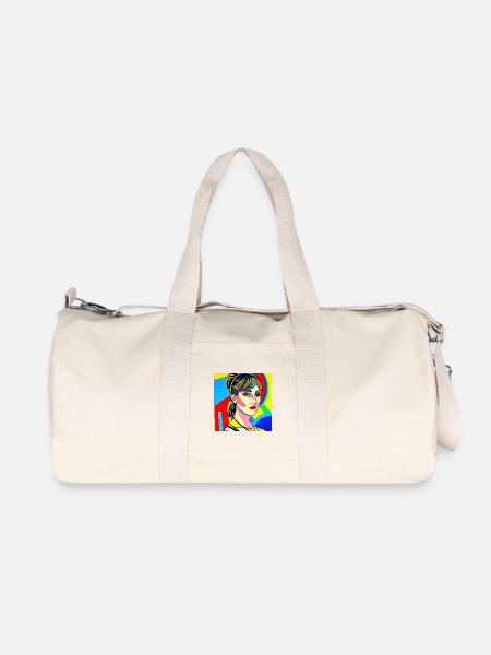 Buntes Pop-Porträt - Recycelte Canvas-Sporttasche von Stanley/Stella - Naturweiß
