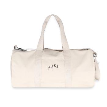 Heartbeat for Capricorns with huge horns - Recycled Canvas Sports Bag by Stanley/Stella - natural - Front