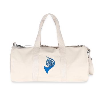 blue french horn - Recycled Canvas Sports Bag by Stanley/Stella - natural - Front