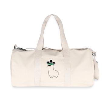 lama_mexico_2 - Sac de sport en toile recyclée Stanley/Stella - blanc naturel - Devant