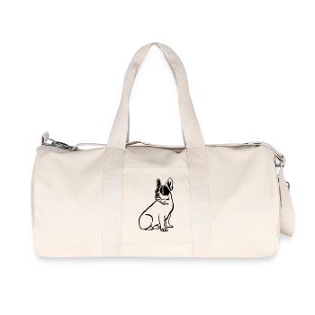 Français Bulldog - Sac de sport en toile recyclée Stanley/Stella - blanc naturel - Devant