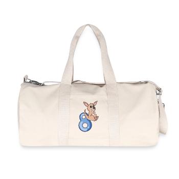 8ème anniversaire motif kangourou - huit ans - Sac de sport en toile recyclée Stanley/Stella - blanc naturel - Devant