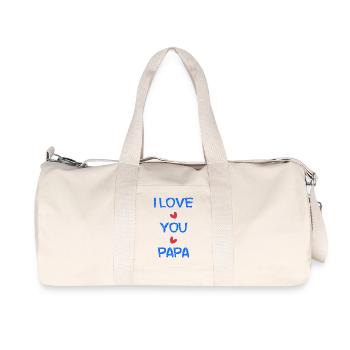 CHRISTMAS. YEAR. ANNIVERSARY. RETIREMENT. DAD. MAMAM. - Recycled Canvas Sports Bag by Stanley/Stella - natural - Front
