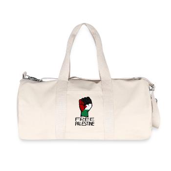 Drapeau de la Palestine gratuit Palestine noir - Sac de sport en toile recyclée Stanley/Stella - blanc naturel - Devant