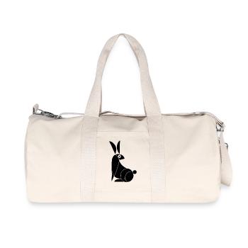 Drôle de lapin noir - Sac de sport en toile recyclée Stanley/Stella - blanc naturel - Devant