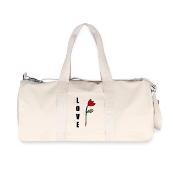 VALENTINSTAG. Junggesellinnenabschied. ICH LIEBE DICH. ICH LIEBE DICH. LIEBE - Recycelte Canvas-Sporttasche von Stanley/Stella - Naturweiß - Vorne
