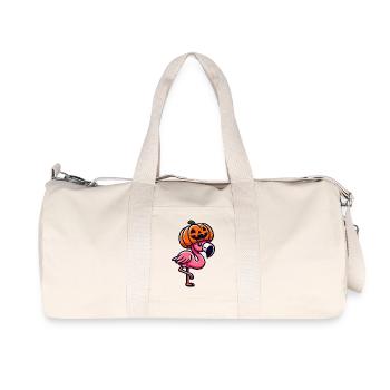 Drôle Halloween citrouille flamant rose automne fantaisiste - Sac de sport en toile recyclée Stanley/Stella - blanc naturel - Devant