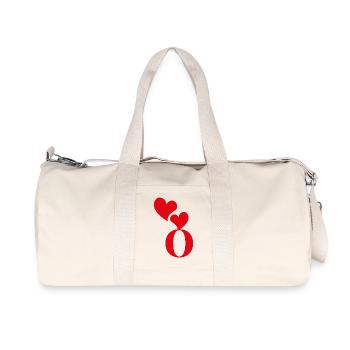 Letter o red heart - Recycled Canvas Sports Bag by Stanley/Stella - natural - Front
