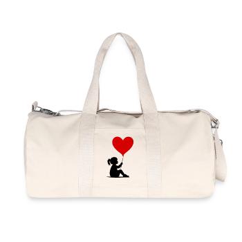 Amour du cœur - Sac de sport en toile recyclée Stanley/Stella - blanc naturel - Devant