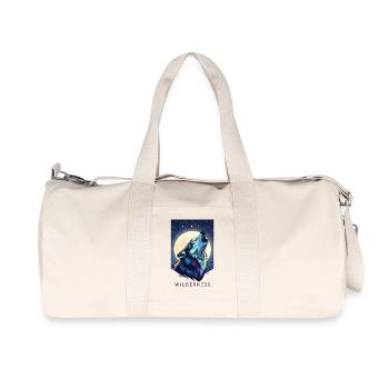 Loup mystique sous la pleine lune - Sac de sport en toile recyclée Stanley/Stella - blanc naturel - Devant