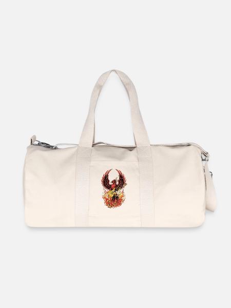 Fiery Eagle Guitar Rock Design - Recycled Canvas Sports Bag by Stanley/Stella - natural