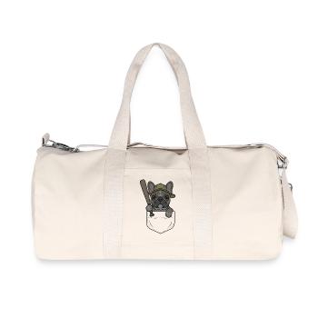 Bulldog baseball dans poche - Sac de sport en toile recyclée Stanley/Stella - blanc naturel - Devant