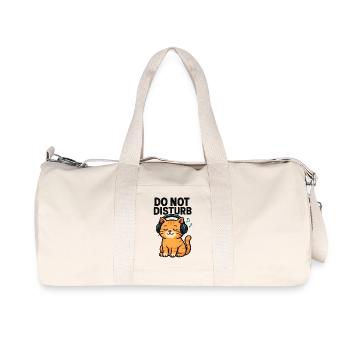 Cat DJ Sleep Mode with Headphones - Recycled Canvas Sports Bag by Stanley/Stella - natural - Front