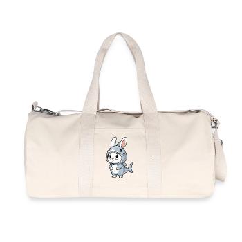 Cute Bunny Costume Shark Megalodon Carnival Carnival - Recycled Canvas Sports Bag by Stanley/Stella - natural - Front