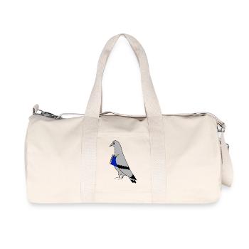Pigeon with Book – Minimal Urban Illustration - Recycled Canvas Sports Bag by Stanley/Stella - natural - Front