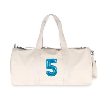 5. Geburtstag, fünfter Geburtstag Ballon blau - Recycelte Canvas-Sporttasche von Stanley/Stella - Naturweiß - Vorne