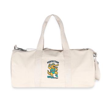 Perfektion Alligator Fitness-Motiv - Recycelte Canvas-Sporttasche von Stanley/Stella - Naturweiß - Vorne