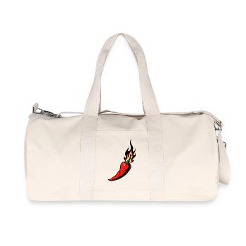 Red hot chili pepper with flames - Recycled Canvas Sports Bag by Stanley/Stella - natural - Front