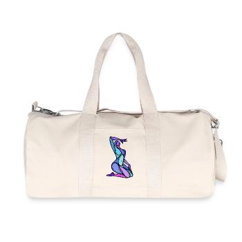 Abstract blue woman silhouette - Recycled Canvas Sports Bag by Stanley/Stella - natural - Front