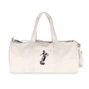 Croquis de footballeur dynamique dans le style crayon - Sac de sport en toile recyclée Stanley/Stella - blanc naturel - Devant
