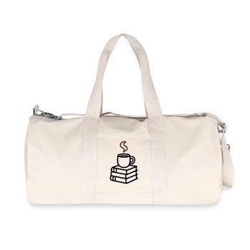 Books Coffee Mug Reading Book Club Bookworm - Recycled Canvas Sports Bag by Stanley/Stella - natural - Front
