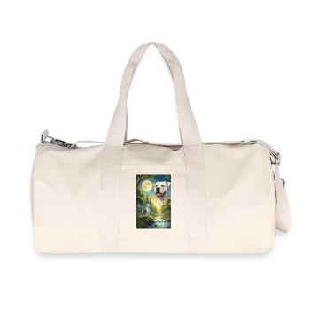 Howling to the Moon American Bulldog - Recycled Canvas Sports Bag by Stanley/Stella - natural - Front