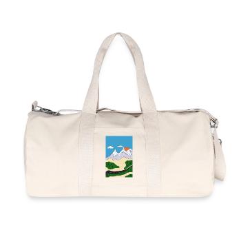 Sunset in mountain landscape - Recycled Canvas Sports Bag by Stanley/Stella - natural - Front
