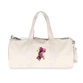 Clématites violettes – Illustration florale - Sac de sport en toile recyclée Stanley/Stella - blanc naturel - Devant