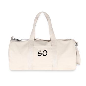 60. 60 ANS. 60e ANNIVERSAIRE. ANNIVERSAIRE 60 ANS. - Sac de sport en toile recyclée Stanley/Stella - blanc naturel - Devant