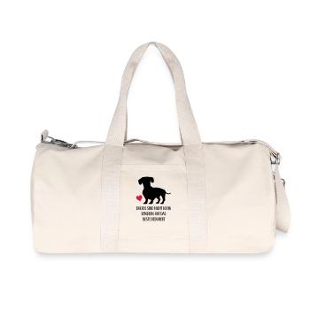 dackel sind nicht klein - Recycelte Canvas-Sporttasche von Stanley/Stella - Naturweiß - Vorne