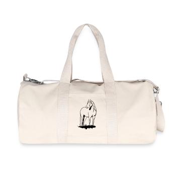 Haflinger Pony - Recycelte Canvas-Sporttasche von Stanley/Stella - Naturweiß - Vorne