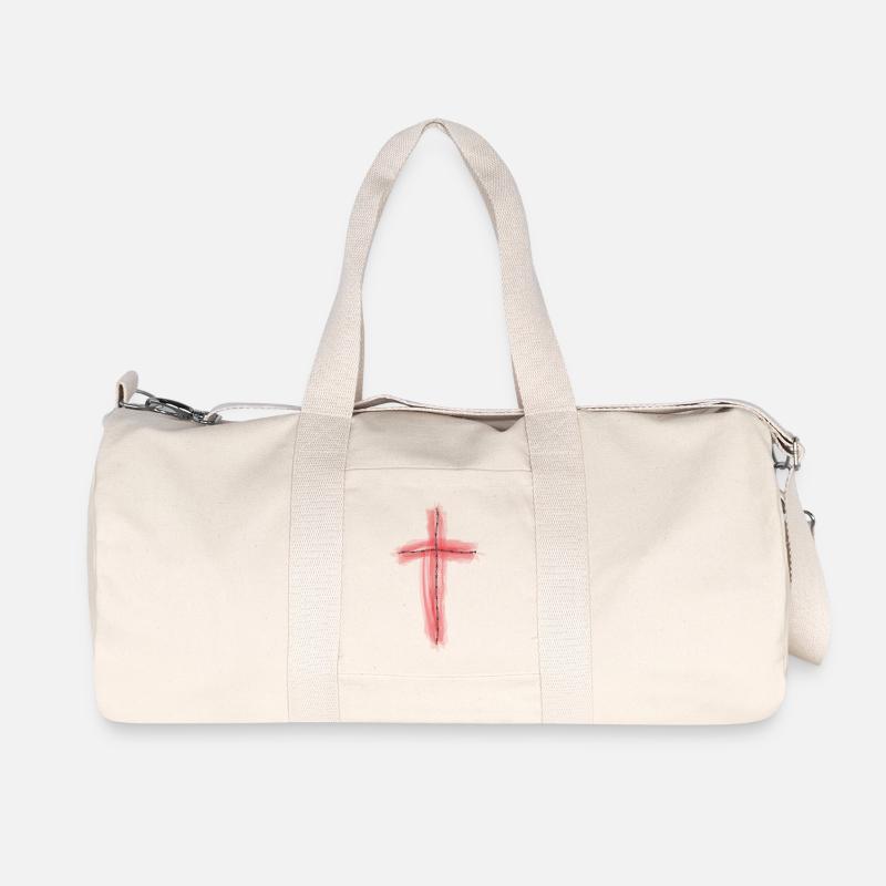 Kreuz - Blut - Recycelte Canvas-Sporttasche von Stanley/Stella - Naturweiß