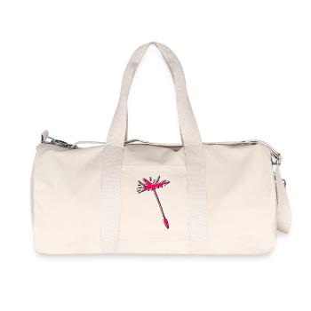 Pinke Pusteblume Löwenzahnsamen abstrakt - Recycelte Canvas-Sporttasche von Stanley/Stella - Naturweiß - Vorne