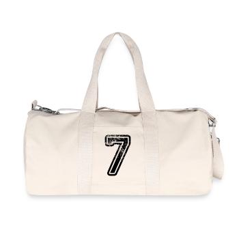 7 - Nummer - Recycelte Canvas-Sporttasche von Stanley/Stella - Naturweiß - Vorne