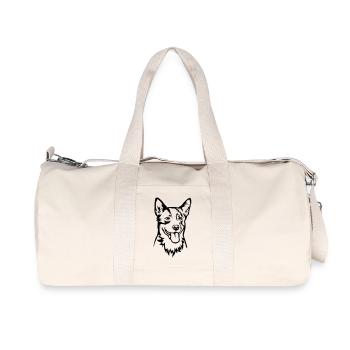 Australian Cattle Dog Head - Recycled Canvas Sports Bag by Stanley/Stella - natural - Front