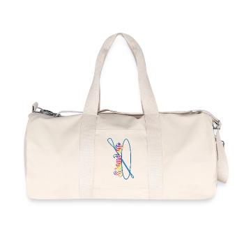 Stand up paddling Schriftzug mit Paddle Board - Recycelte Canvas-Sporttasche von Stanley/Stella - Naturweiß - Vorne